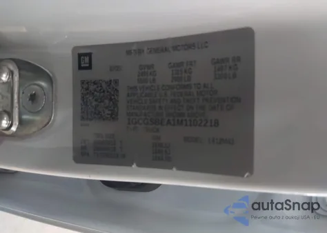 2021 Chevrolet Colorado 2Wd Short Box Wt из США, поврежденный, VIN 1GCGSBEA1M1102218